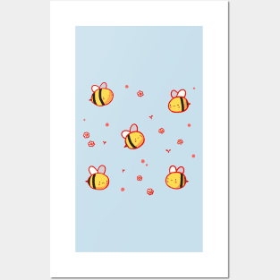 Cute cartoon bees Posters and Art